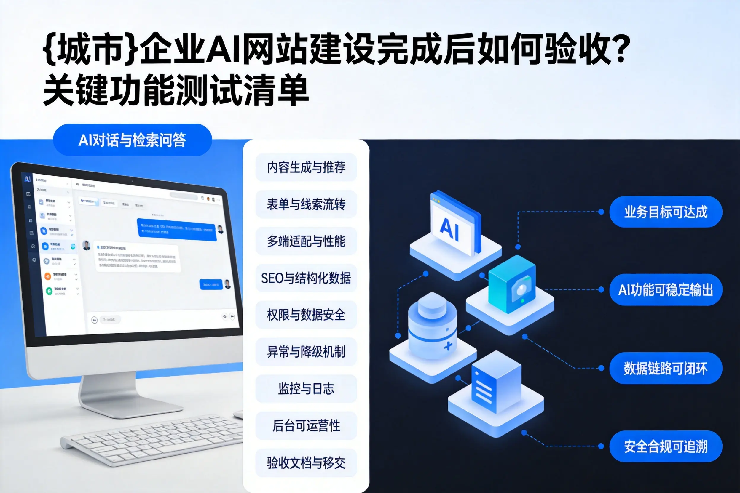 巴音郭楞企业AI网站建设完成后如何验收？关键功能测试清单