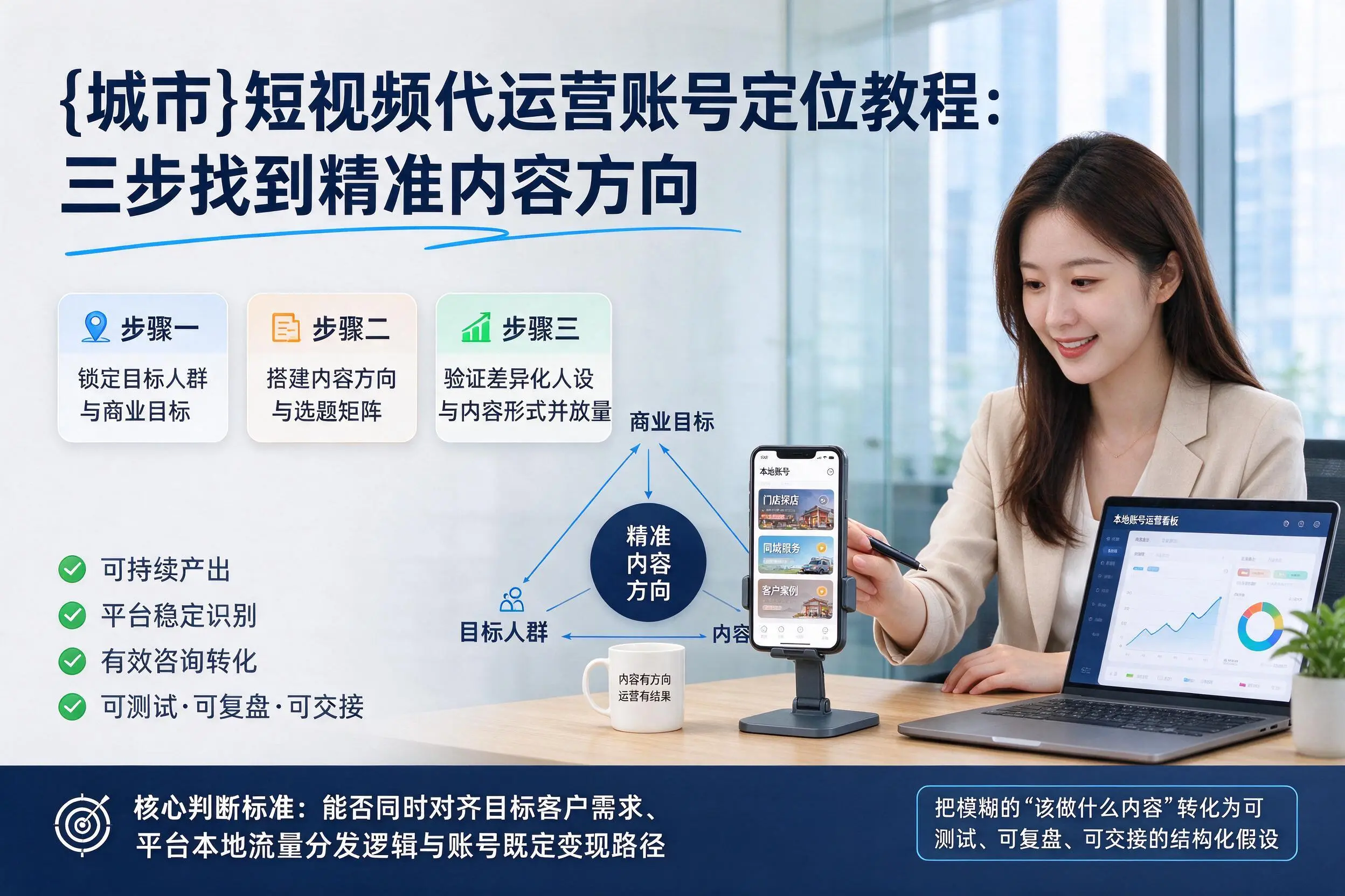 巴音郭楞短视频代运营账号定位教程：三步找到精准内容方向