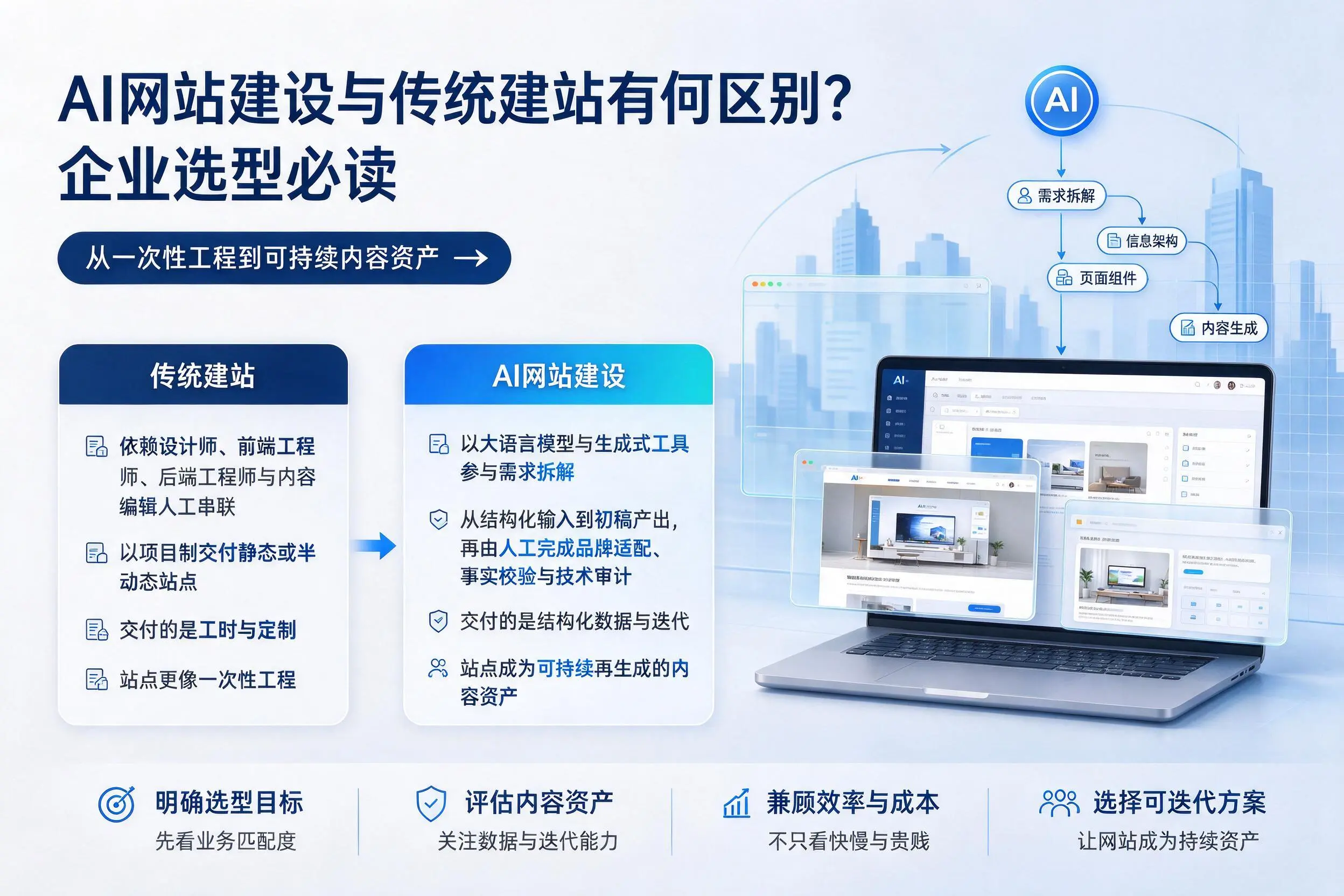AI网站建设与传统建站有何区别?巴音郭楞企业选型必读