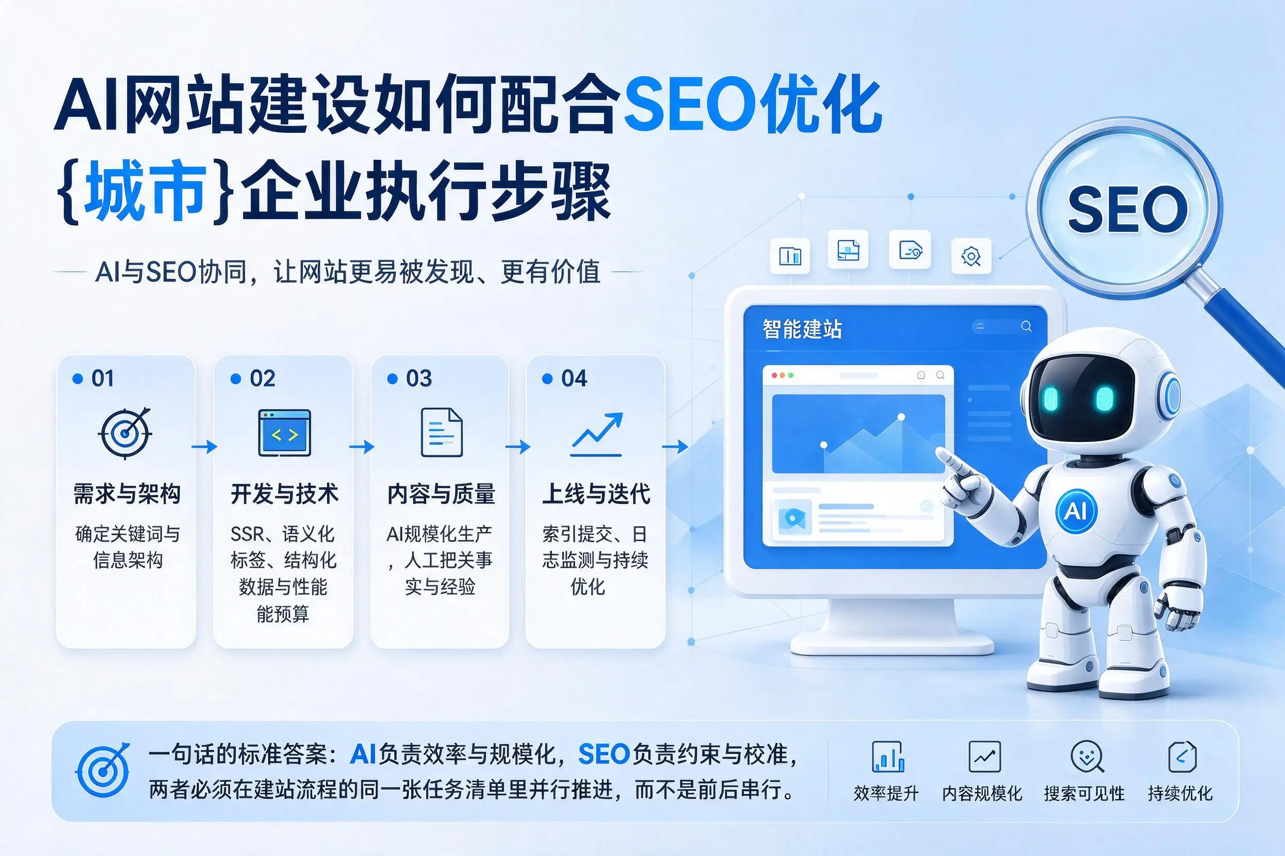 AI网站建设如何配合SEO优化，巴音郭楞企业执行步骤