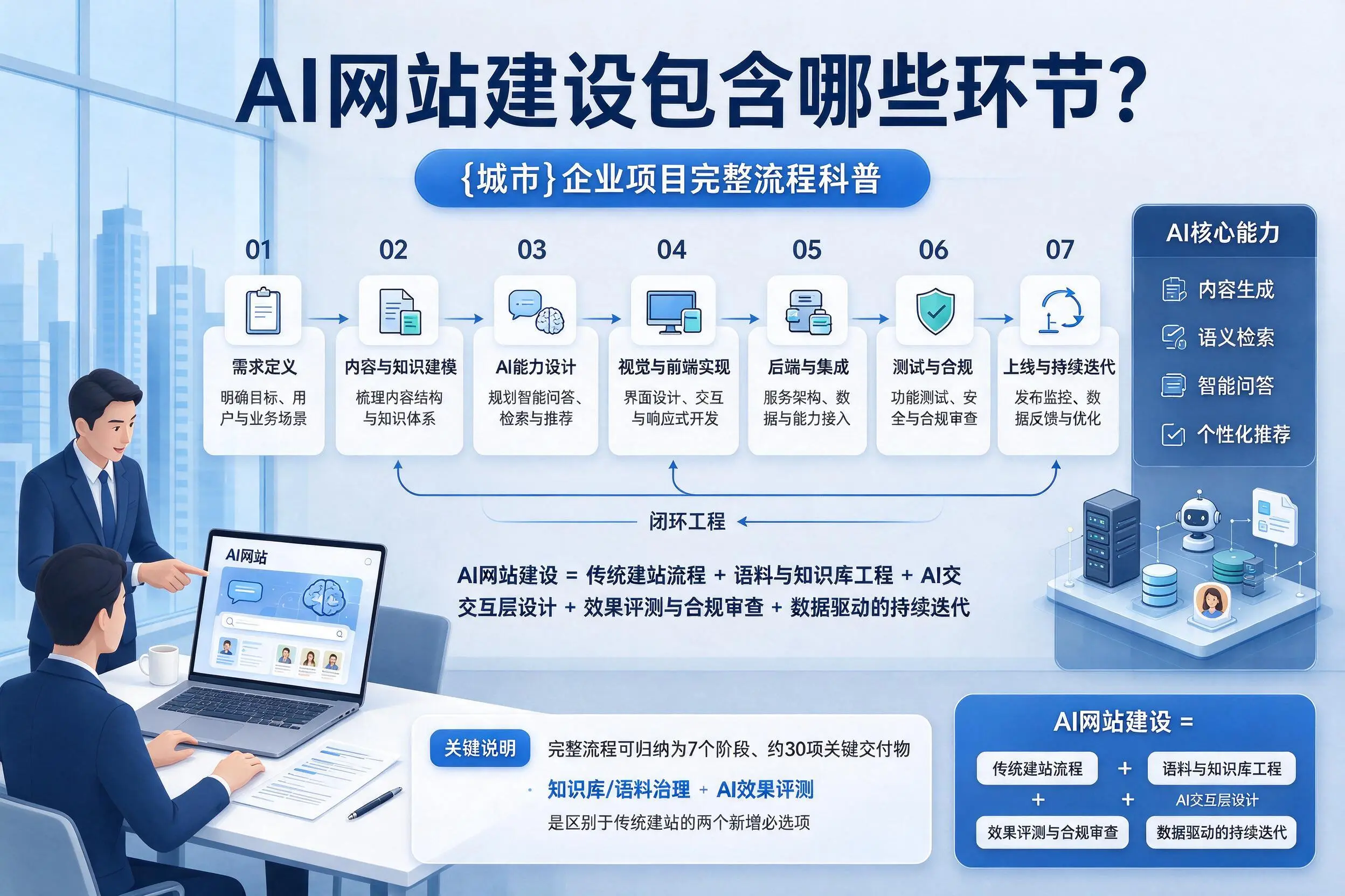 AI网站建设包含哪些环节?巴音郭楞企业项目完整流程科普